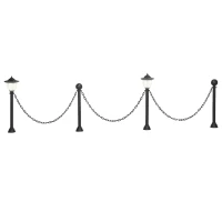 Outsunny Faroles Solares con Valla de Cadena Farolas LED Impermeable IP65 Sensor de Noche para Patio Camino 314x14x60 cm Negro(m-1)