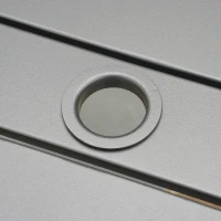 Outsunny 94 x 94 cm Garden Table with Parasol Hole, Outdoor Dining Garden Table for Four with Slatted Metal Plate Top, Black(m-8)