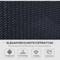 Outsunny Gartenmöbel-Set aus PE-Rattan für 7 Personen, abnehmbare Polster, Cremeweiß + Schwarz(m-5)