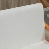 HOMCOM Sofá de 2 Lugares Moderno Estofado em Poliéster com Assento Acolchoado e Pés de Madeira 126x74x82 cm Creme(m-9)