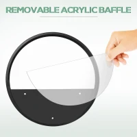 Jardiniere pentru balcon, set 3 bucati din otel si acrilic cu montare pe perete, pentru spatii interioare si exterioare, Ф30.5x5/Ф20.5x5/Ф15.5x5 cm, negru(m-6)