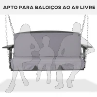Outsunny Almofada para Baloiço de 2 Peças Almofada para Baloiço de Assento e Encosto Acolchoado 130x45x5 cm Cinza(m-4)
