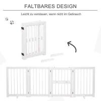 Składana Biała Kratka Ochronna dla Psów PawHut z Zamykanymi Drzwiami i Stabilnymi Nogami(m-7)