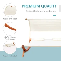 Outsunny Wooden Hammock Lounger-Cream(m-6)