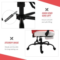 Vinsetto PU Leather Gaming Chair with Headrest, Footrest, Wheels, Adjustable Height, Racing Gamer Chair, Red White(m-7)