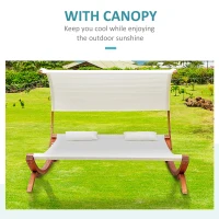 Outsunny Wooden Hammock Lounger-Cream(m-4)