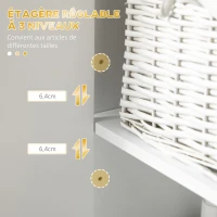 kleankin Meuble colonne rangement salle de bain avec niche et 2 placards étagère réglable pieds en acier(m-5)