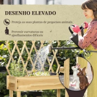 Outsunny Horta Vertical Elevada de Madeira com Rodas Mesa de Cultivo com Trepadeira T e Orifício de Drenagem 79x29x130 cm Madeira(m-5)