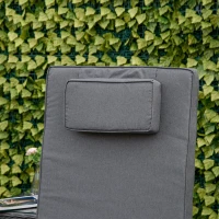 Outsunny Five-Position Back Sun Lounger Set, with Table - Grey(m-9)