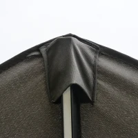 Outsunny 2.7m Garden Parasol Sun Umbrella w/ LED Solar Light Angled Canopy Grey(m-8)
