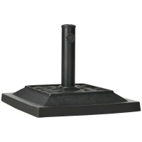 Outsunny Base per Ombrellone da Giardino in Resina Peso 12kg per Pali Ø32-38-48 mm, 44x44x33 cm, Nero(m-1)