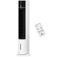 HOMCOM Portable Air Cooler, 3L Tank Evaporative Ice Cooling Tower Fan with 3 Modes, 3 Speeds, Remote, Timer, 60° Oscillating, Portable Swamp Cooler for Home Bedroom, White(m-11)