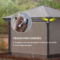 Outsunny Cobertura Protetora para Pérgolas 3x3 m Cobertura Impermeável para Pérgola Capa Protetora de Pérgolas Transparente(m-5)
