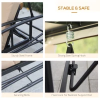 Outsunny 3 Seater Swing Chair 3-in-1 Convertible Garden Swing Seat Bed Gazebo Patio Bench Outdoor with Double Tier Canopy, Cushioned Seat, Mesh Sidewalls, Beige(m-6)