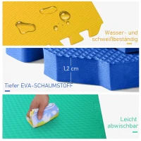 HOMCOM  Puzzlematte Kinderspielteppich Matte Spielmatte Bodenschutzmatte Bodenmatte Turnmatte EVA, Bunt, 60 x 60 x 1,2 cm 8 tlg.(m-5)