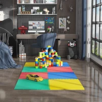 HOMCOM  Puzzlematte Kinderspielteppich Matte Spielmatte Bodenschutzmatte Bodenmatte Turnmatte EVA, Bunt, 60 x 60 x 1,2 cm 8 tlg.(m-2)