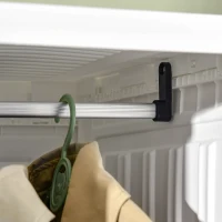 HOMCOM Armario Ropero Plegable Armario de Ropa Portátil con 5 Estantes y 1 Barra para Colgar 69x50x136 cm Blanco(m-9)