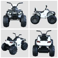 HOMCOM Quad Eléctrico Niño Coche Eléctrico Cuatrimoto Batería 12V con MP3 Radio Luces Sonidos 103,5x69,5x70 cm Carga 30kg(m-8)
