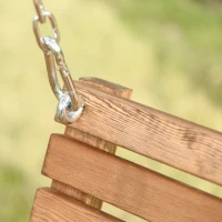 Outsunny 2 Seat Wooden Swing Chair Wood Swing Bench Chair With Canopy and Cup Holder for Patio Garden(m-11)