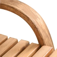 Outsunny 2 Seat Wooden Swing Chair Wood Swing Bench Chair With Canopy and Cup Holder for Patio Garden(m-9)