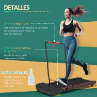 HOMCOM Cinta de Correr Plegable Cinta de Andar 1-6 km/h con Botón de Emergencia Pantalla LCD Control Remoto Potencia de Motor 500W Ahorra Espacio 133x61x103 cm Negro(m-6)