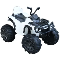 HOMCOM Quad Eléctrico Niño Coche Eléctrico Cuatrimoto Batería 12V con MP3 Radio Luces Sonidos 103,5x69,5x70 cm Carga 30kg(m-1)