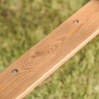 Outsunny 2 Seat Wooden Swing Chair Wood Swing Bench Chair With Canopy and Cup Holder for Patio Garden(m-12)