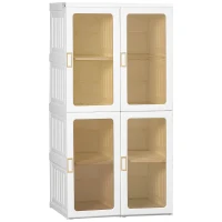 HOMCOM Armario Ropero Plegable Armario de Ropa Portátil con 5 Estantes y 1 Barra para Colgar 69x50x136 cm Blanco(m-1)