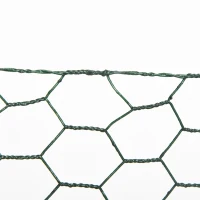 PawHut 1m x 25m Chicken Wire Mesh, Foldable PVC Coated Welded Garden Fence, Roll Poultry Netting, for Rabbits, Ducks, Geese - Dark Green(m-7)