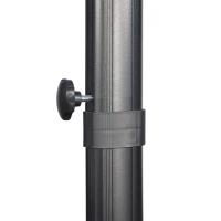 Outsunny 2.7 x 2.7 m Cantilever Parasol - Square Overhanging Umbrella with Cross Base, Crank Handle, Tilt, 360° Rotation and Aluminium Frame, Light Grey(m-8)