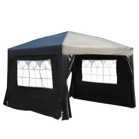 Outsunny Pop Up Gazebo Marquee, 3x3 m-Black(m-10)