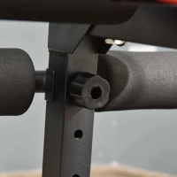 HOMCOM Banc de musculation pliable banc appareil fitness multifonction entraînement complet abdos dos jambes hauteur réglable coussin tétière inclu acier revêtement PU 148 x 58 x 65 cm noir et rouge(m-9)