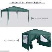 Outsunny 3 x 3m Pop Up Gazebo Marquee-Green(m-4)