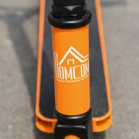 HOMCOM Stunt Scooter für Kinder über 14 Jahre alt Kick Scooter Fun Scooter mit Deck Gummigriffe Hinterradbremse ABEC-7 Kugellagern Aluminium Kunstleder Orange 68 x 46 x 84 cm(m-9)