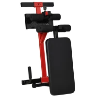 HOMCOM Machine à squats 3 en 1 appareil à abdominaux et dos équipement de fitness sit-up pompes hauteur réglable 6 positions banc inclinable amovible acier 100 x 58 x 46 cm rouge et noir(m-9)