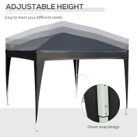 Outsunny Pop Up Gazebo Marquee, 3x3 m-Black(m-9)