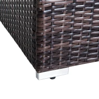 Outsunny 6 PC Rattan Sofa Coffee Table Set Sectional Wicker Weave Furniture for Garden Outdoor Conservatory w/ Pillow Cushion Brown(m-10)