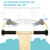 AIYAPLAY Draisienne Trottinette enfants vélo d'équilibre 2 en 1 évolutive 18 Mois à 3 Ans effet bois Charge Max. 30 kg Bleu(m-5)