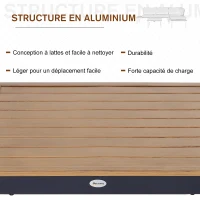 Outsunny Ensemble Salon de Jardin d'angle Design Contemporain 5 Places Coussins Marron Table Basse alu. Noir et Imitation Bois(m-6)