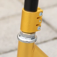 HOMCOM Stunt Scooter für Kinder 360° Lenkung über 14 Jahre alt Kick Scooter Fun Scooter mit Deck Gummigriffe Hinterradbremse ABEC-7 Kugellagern Aluminium 100mm PU Räder Gold 65 x 48,5 x 83 cm(m-9)
