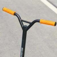 HOMCOM Stunt Scooter für Kinder über 14 Jahre alt Kick Scooter Fun Scooter mit Deck Gummigriffe Hinterradbremse ABEC-7 Kugellagern Aluminium Kunstleder Orange 68 x 46 x 84 cm(m-8)