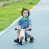 AIYAPLAY Draisienne tricycle vélo d'équilibre en bois 2 en 1 sans pédale pour enfants + 18 mois avec siège réglable 22-26 cm - bleu(m-2)