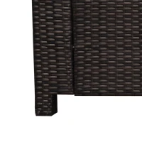 Outsunny 3 Seater Rattan Sofa All-Weather Wicker Weave Metal Frame Chair with Fire Resistant Cushion - Brown(m-9)