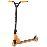 HOMCOM Stunt Scooter für Kinder über 14 Jahre alt Kick Scooter Fun Scooter mit Deck Gummigriffe Hinterradbremse ABEC-7 Kugellagern Aluminium Kunstleder Orange 68 x 46 x 84 cm(m-1)