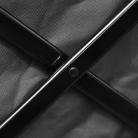 Outsunny Outdoor Pull Along Cart Folding Cargo Wagon Trailer Trolley for Beach Garden with Handle, Anti-Slip Wheel - Dark Grey(m-9)