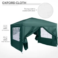 Outsunny 3 x 3m Pop Up Gazebo Marquee-Green(m-6)