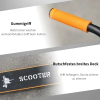 HOMCOM Stunt Scooter für Kinder über 14 Jahre alt Kick Scooter Fun Scooter mit Deck Gummigriffe Hinterradbremse ABEC-7 Kugellagern Aluminium Kunstleder Orange 68 x 46 x 84 cm(m-6)