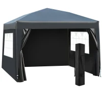 Outsunny Pop Up Gazebo Marquee, 3x3 m-Black(m-1)