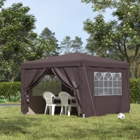 Outsunny Pop Up Gazebo Marquee, size (3m x3m)-Coffee(m-12)