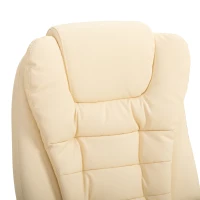 Vinsetto Fauteuil de bureau fauteuil manager grand confort dossier inclinable roulettes P.U 65 x 69 x 127 cm crème(m-8)